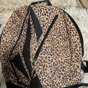 Volcom Black and Leopard Print Backpack